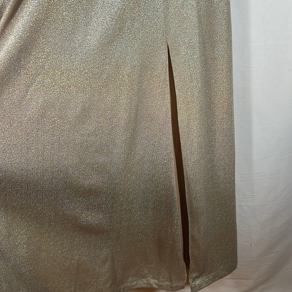 Jules & Cleo Champagne Sparkly Formal Prom Dress - Picture 5 of 12
